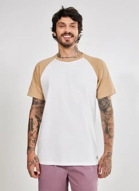 camiseta de manga curta raglan camiseta de manga curta raglan