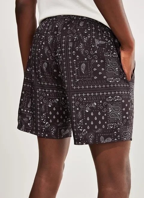 bermuda preta estampa paisley bermuda preta estampa paisley