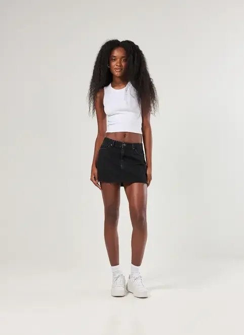 minissaia de cintura baixa jeans minissaia de cintura baixa jeans