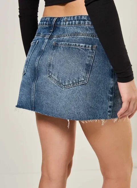 minissaia de cintura baixa jeans minissaia de cintura baixa jeans