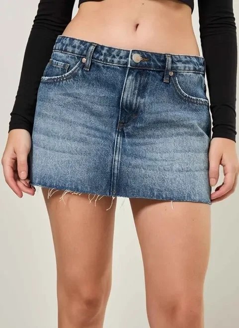 minissaia de cintura baixa jeans minissaia de cintura baixa jeans