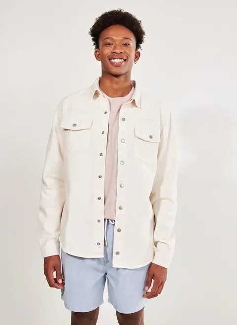 overshirt de sarja off-white overshirt de sarja off-white