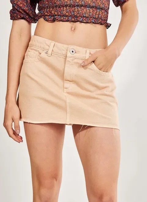 minissaia de sarja caqui cintura baixa minissaia de sarja caqui cintura baixa