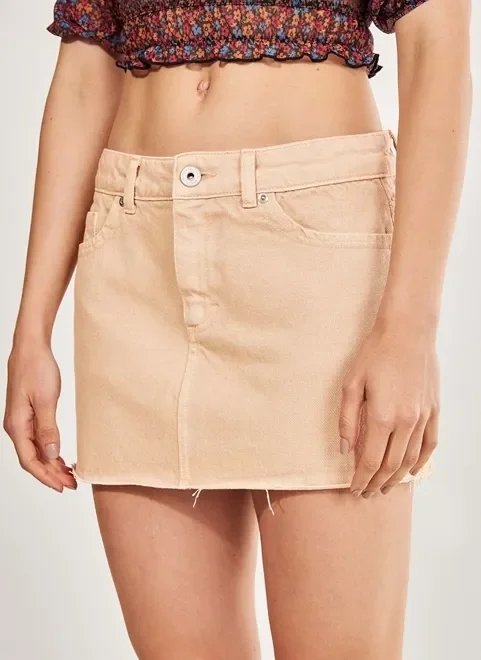 minissaia de sarja caqui cintura baixa minissaia de sarja caqui cintura baixa