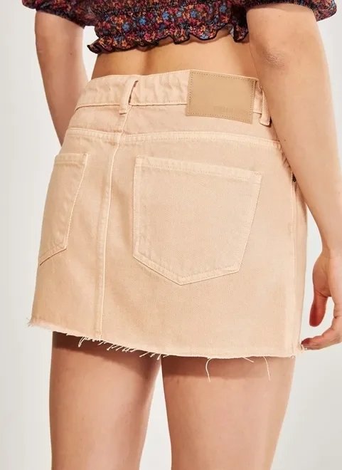 minissaia de sarja caqui cintura baixa minissaia de sarja caqui cintura baixa