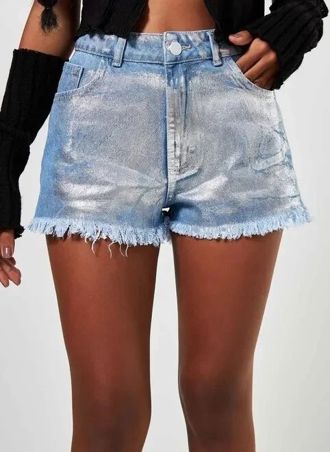 short jeans com prateado gen me short jeans com prateado gen me