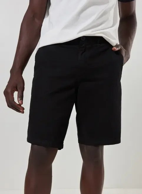 bermuda de sarja preta básica bermuda de sarja preta básica