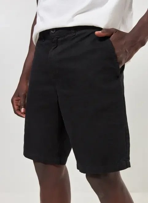 bermuda de sarja preta básica bermuda de sarja preta básica