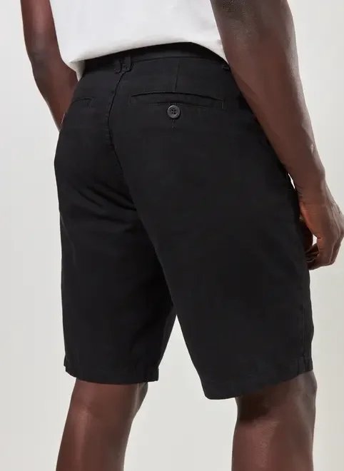 bermuda de sarja preta básica bermuda de sarja preta básica