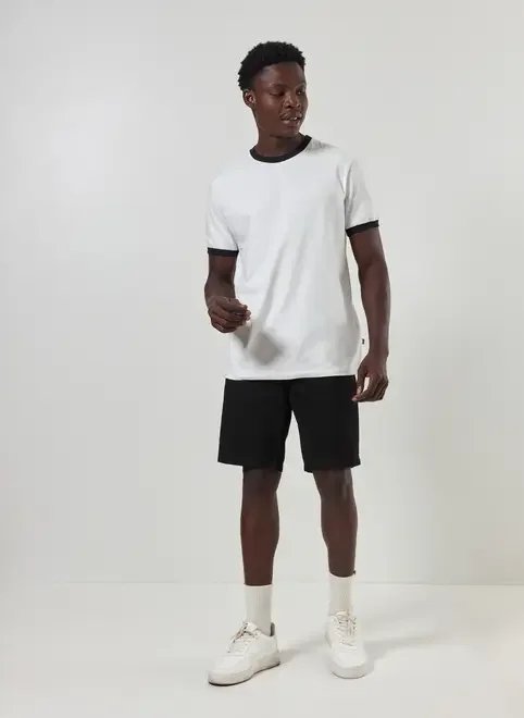 bermuda de sarja preta básica bermuda de sarja preta básica