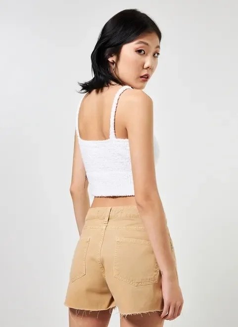 top em malha retilínea off-white top em malha retilínea off-white