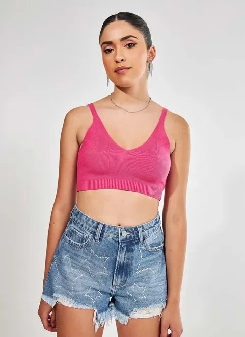 top de retilínea rosa top de retilínea rosa