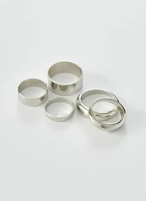 kit anéis e anéis de falange prateados kit anéis e anéis de falange prateados