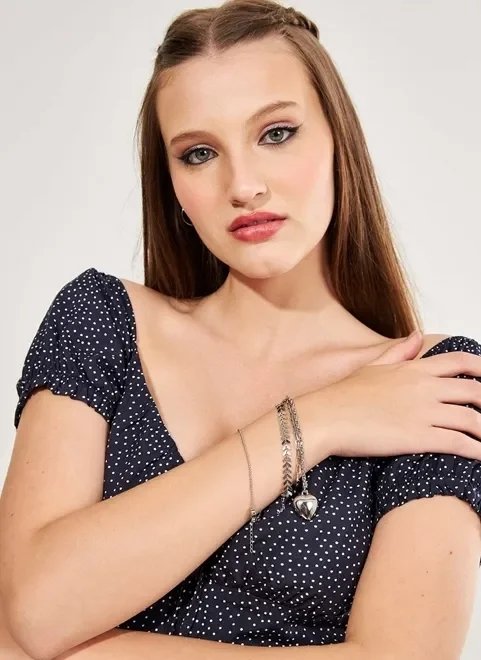 kit pulseiras prateadas com coração kit pulseiras prateadas com coração