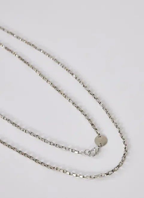 colar duplo prateado colar duplo prateado