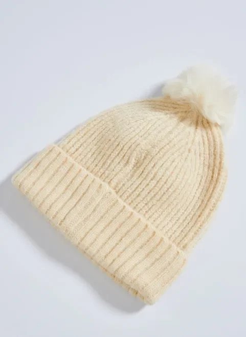 gorro off-white com pompom gorro off-white com pompom