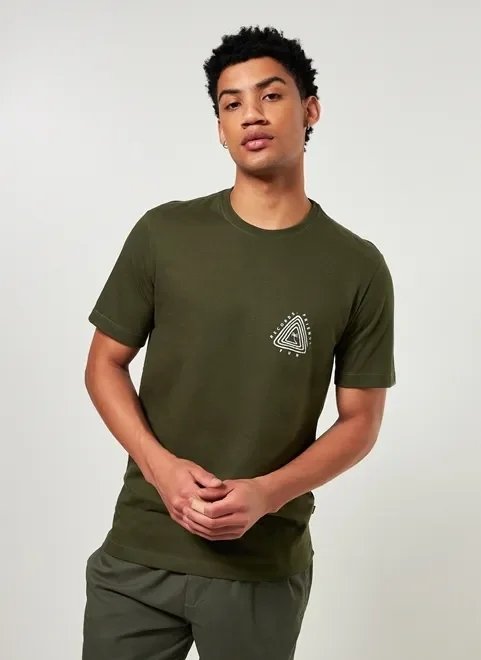 camiseta de manga curta estampa triângulo camiseta de manga curta estampa triângulo