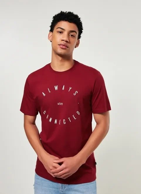 camiseta vinho stay conected camiseta vinho stay conected