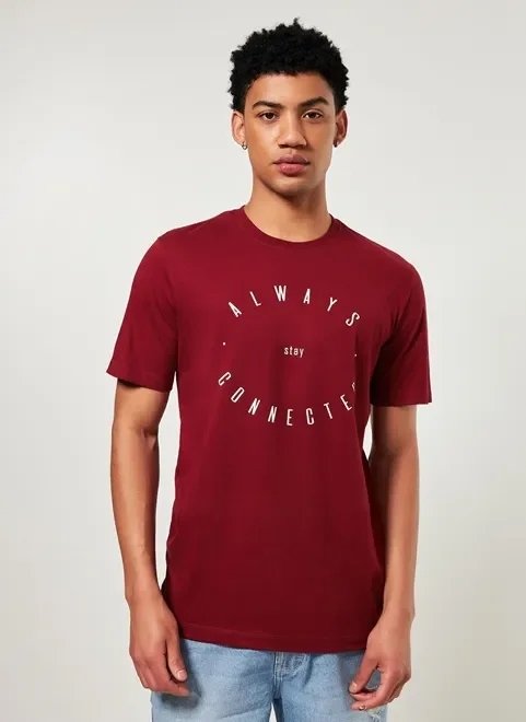camiseta vinho stay conected camiseta vinho stay conected