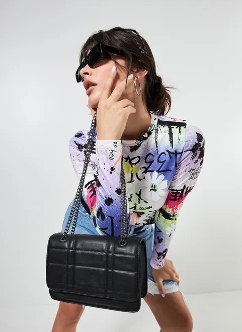 bolsa quadrada alça de corrente bolsa quadrada alça de corrente