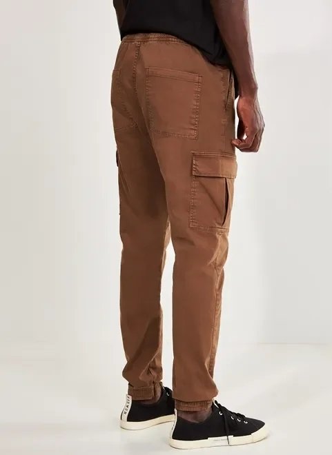 calça jogger de sarja marrom calça jogger de sarja marrom