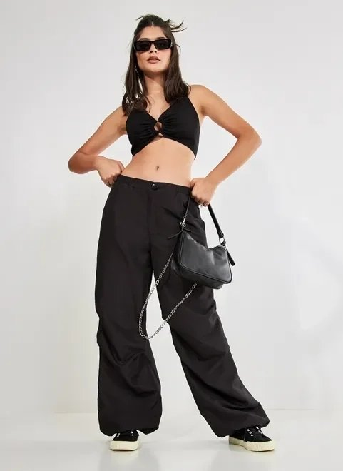 calça parachute preta calça parachute preta