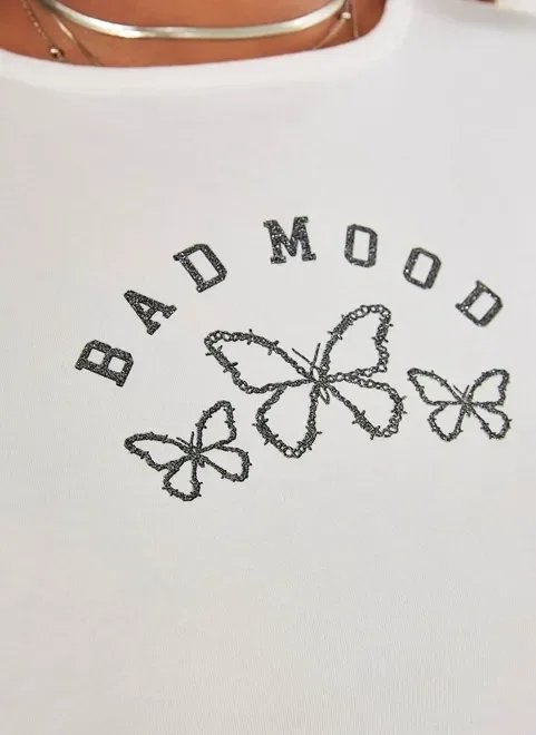 camiseta off-white borboleta bad mood camiseta off-white borboleta bad mood