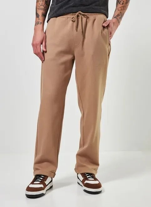 calça reta em malha piquet calça reta em malha piquet