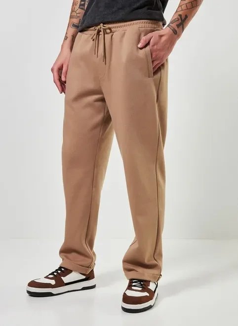 calça reta em malha piquet calça reta em malha piquet