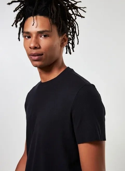 camiseta de manga curta em ribana camiseta de manga curta em ribana