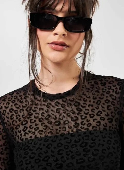 blusa de tule onça preta blusa de tule onça preta