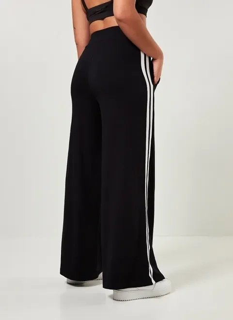 calça pantalona preta com listra calça pantalona preta com listra