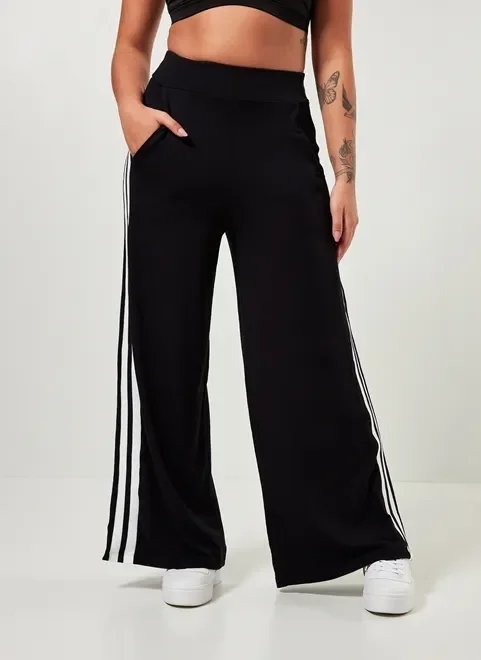 calça pantalona preta com listra calça pantalona preta com listra
