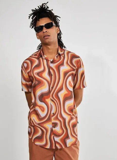 camisa estampada marble 70s camisa estampada marble 70s