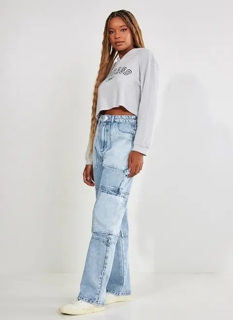 calça jeans reta over cargo calça jeans reta over cargo