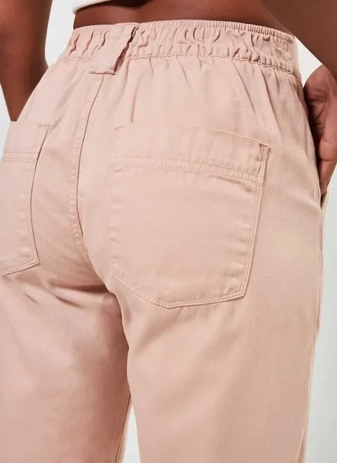 calça jogger em sarja rosinha calça jogger em sarja rosinha