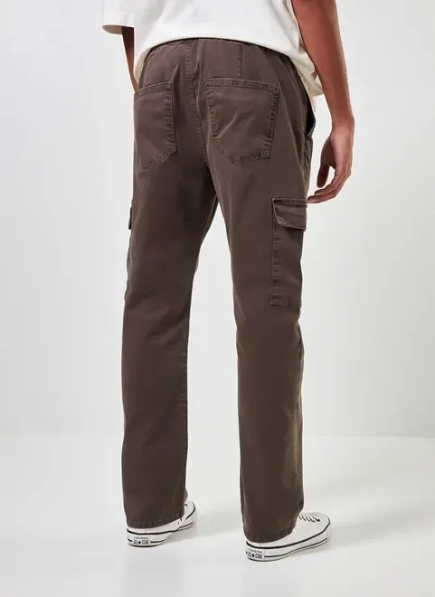 calça slim cargo marrom acinzentado calça slim cargo marrom acinzentado