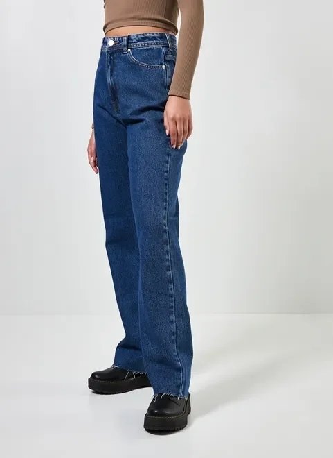 calça reta over jeans escuro calça reta over jeans escuro