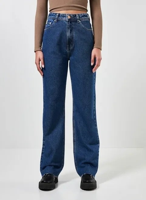 calça reta over jeans escuro calça reta over jeans escuro