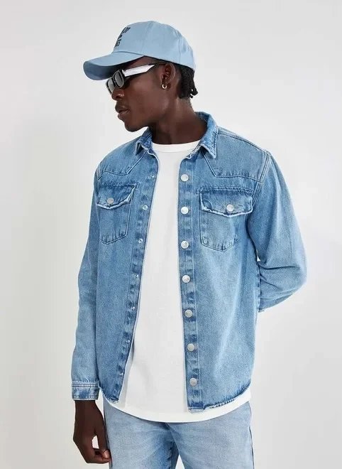 camisa overshirt jeans camisa overshirt jeans