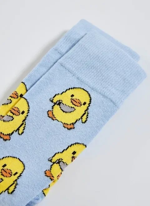 meia azul pintinho com faca meia azul pintinho com faca