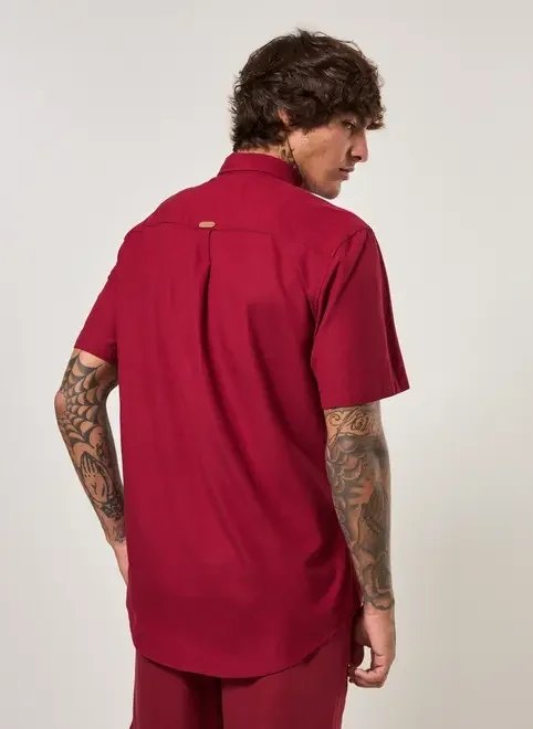 camisa de manga curta lisa com linho camisa de manga curta lisa com linho