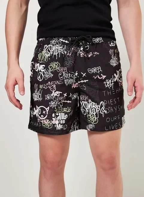 bermuda de banho estampa grafite bermuda de banho estampa grafite