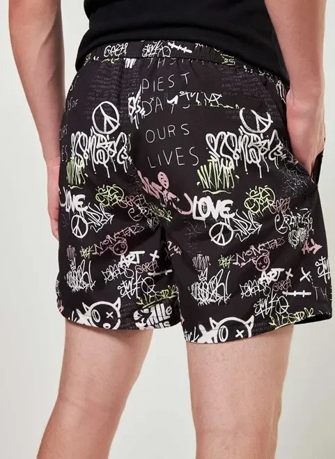 bermuda de banho estampa grafite bermuda de banho estampa grafite