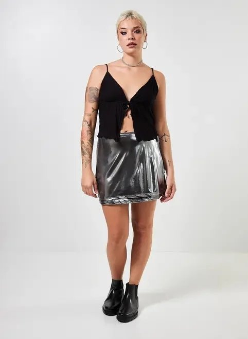 saia prateada gen me saia prateada gen me