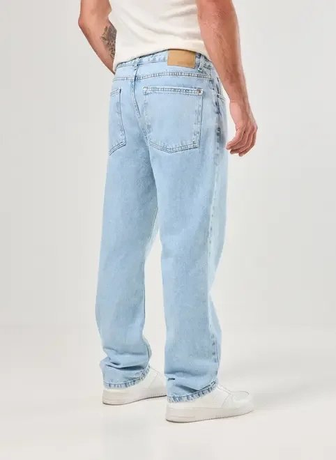 calça reta jeans marmorizada calça reta jeans marmorizada