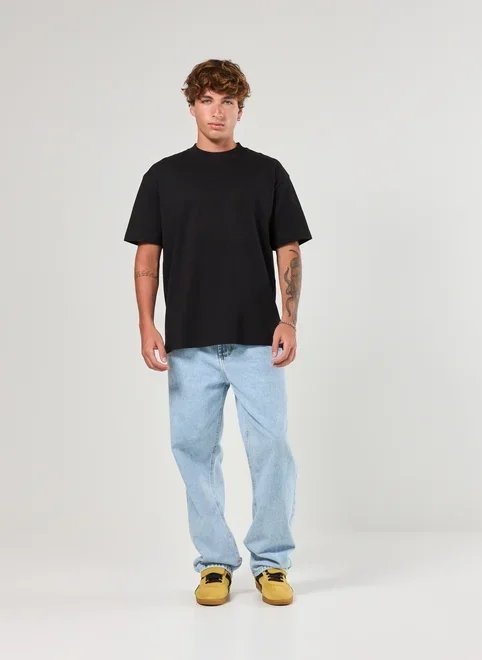 calça reta jeans marmorizada calça reta jeans marmorizada