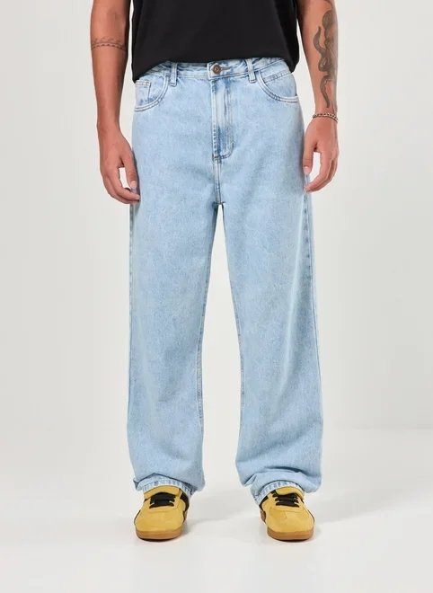 calça reta jeans marmorizada calça reta jeans marmorizada