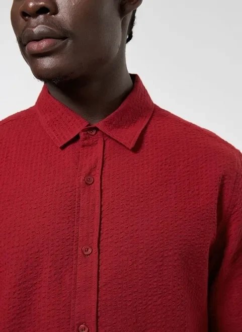 camisa manga curta texturizada camisa manga curta texturizada