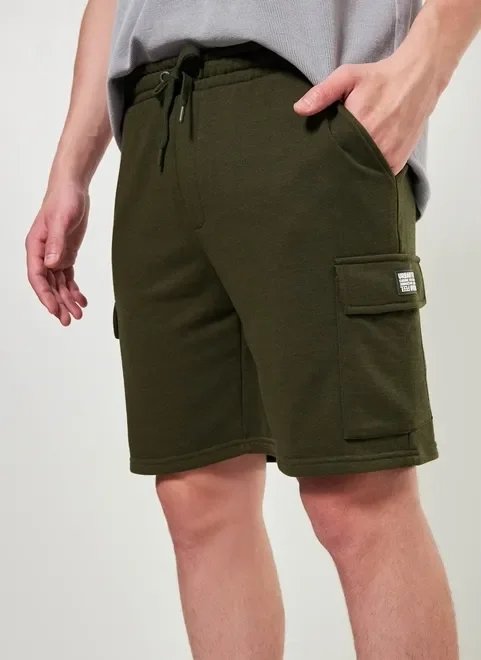 bermuda cargo moletom verde militar bermuda cargo moletom verde militar